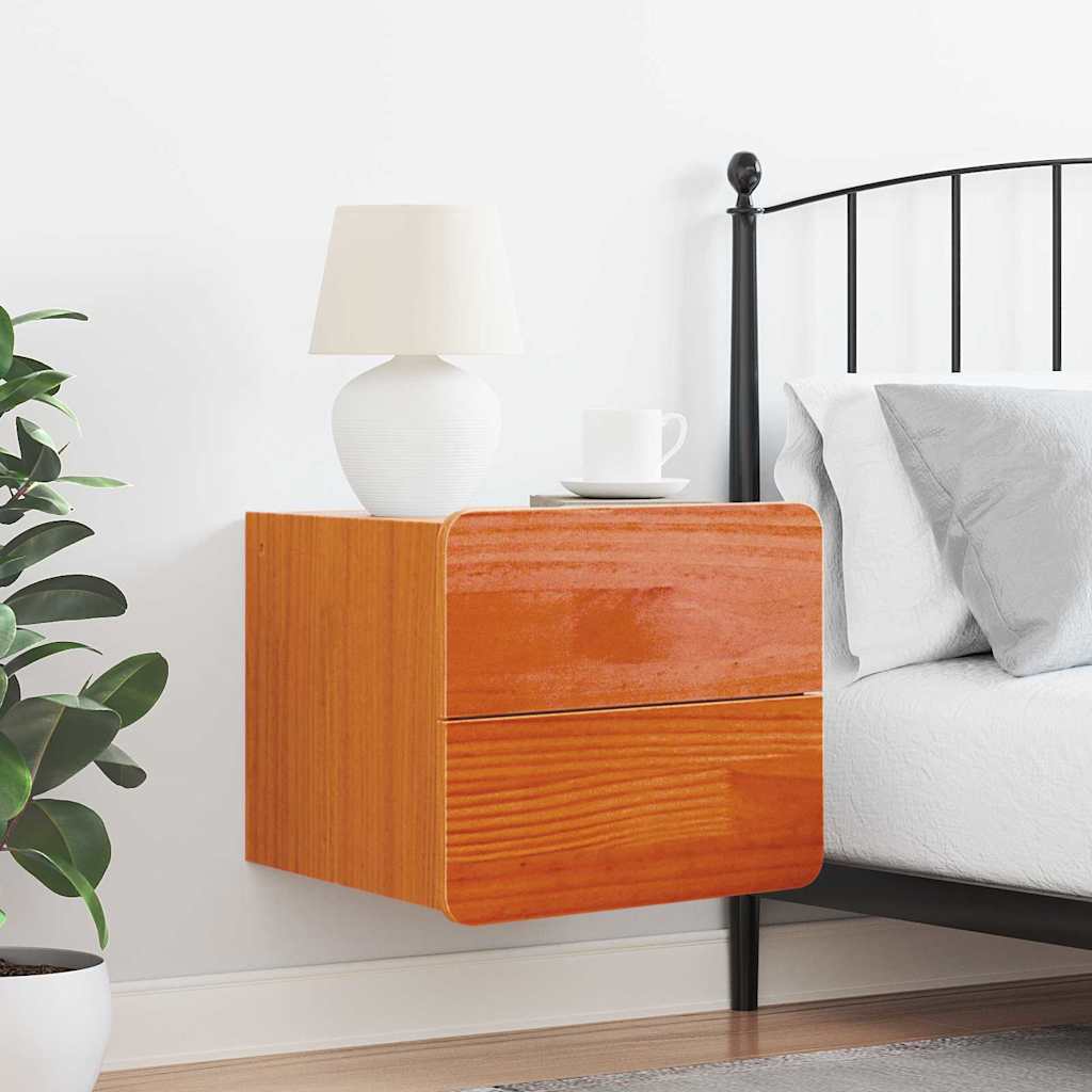 vidaXL Noptieră Maro ceruit 39 x 34 x 33 cm Lemn masiv de pin