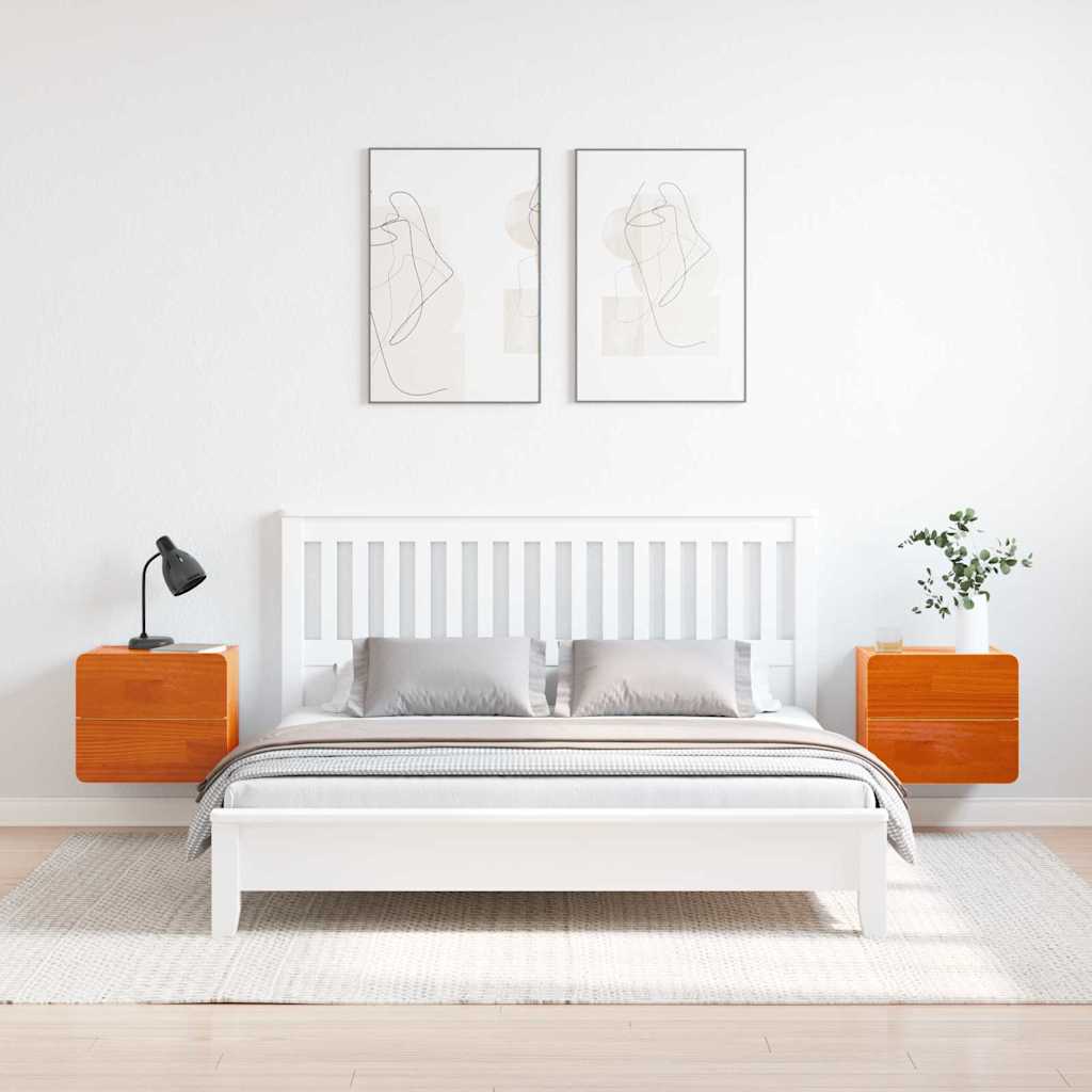 vidaXL Noptieră cu sertar 2 pcs Maro 39 x 34 x 33 cm Lemn masiv de pin
