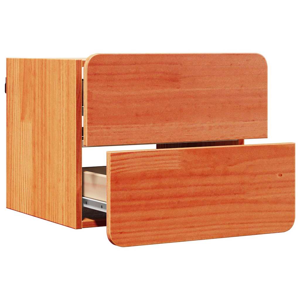 vidaXL Noptieră cu sertar 2 pcs Maro 39 x 34 x 33 cm Lemn masiv de pin