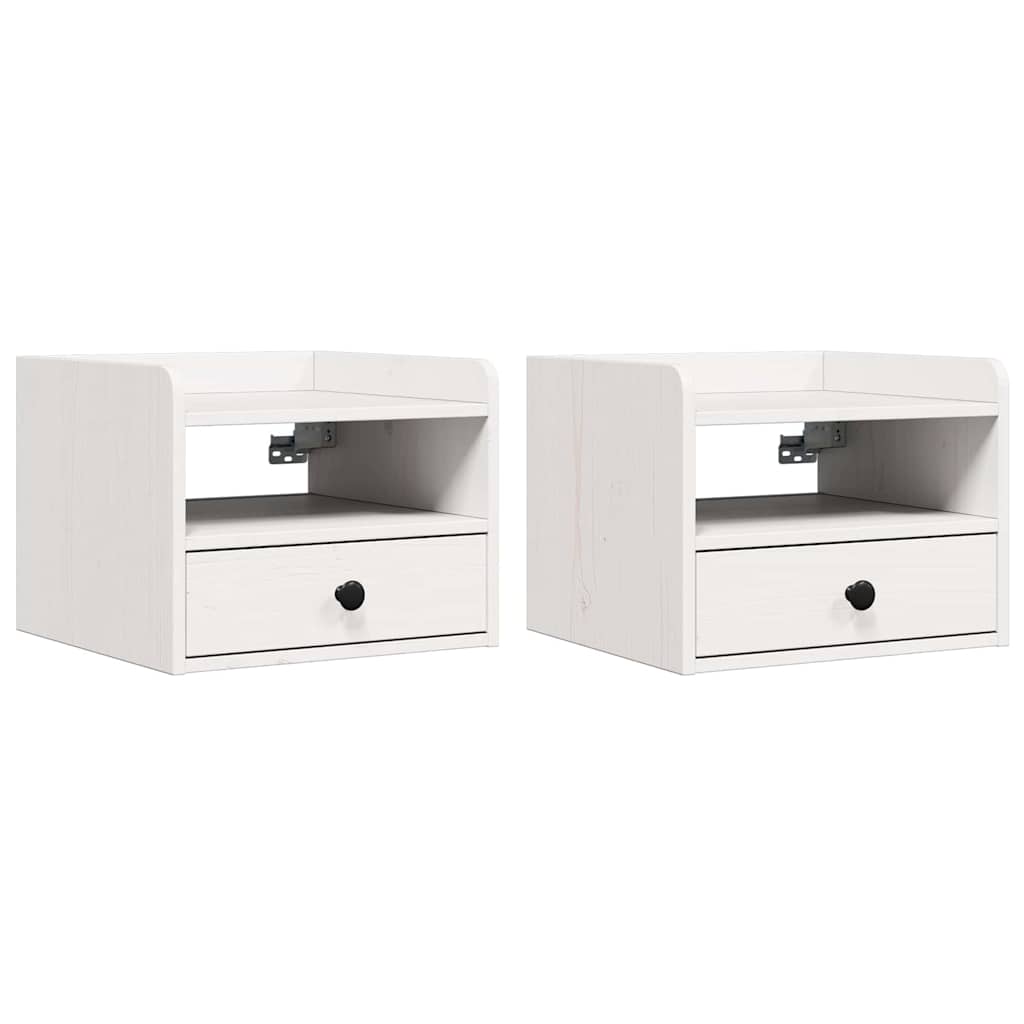 vidaXL Noptieră 2 pcs Alb 38 x 36 x 29.5 cm Lemn masiv de pin