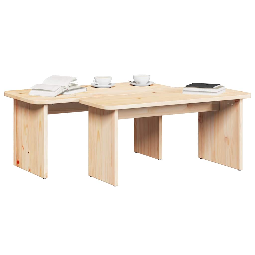 vidaXL Masă de cafea 2 pcs Natural 100 x 69 x 35.5 cm vidaXL Masă de cafea 2 pcs Natural 100 x 69 x 35.5 cm