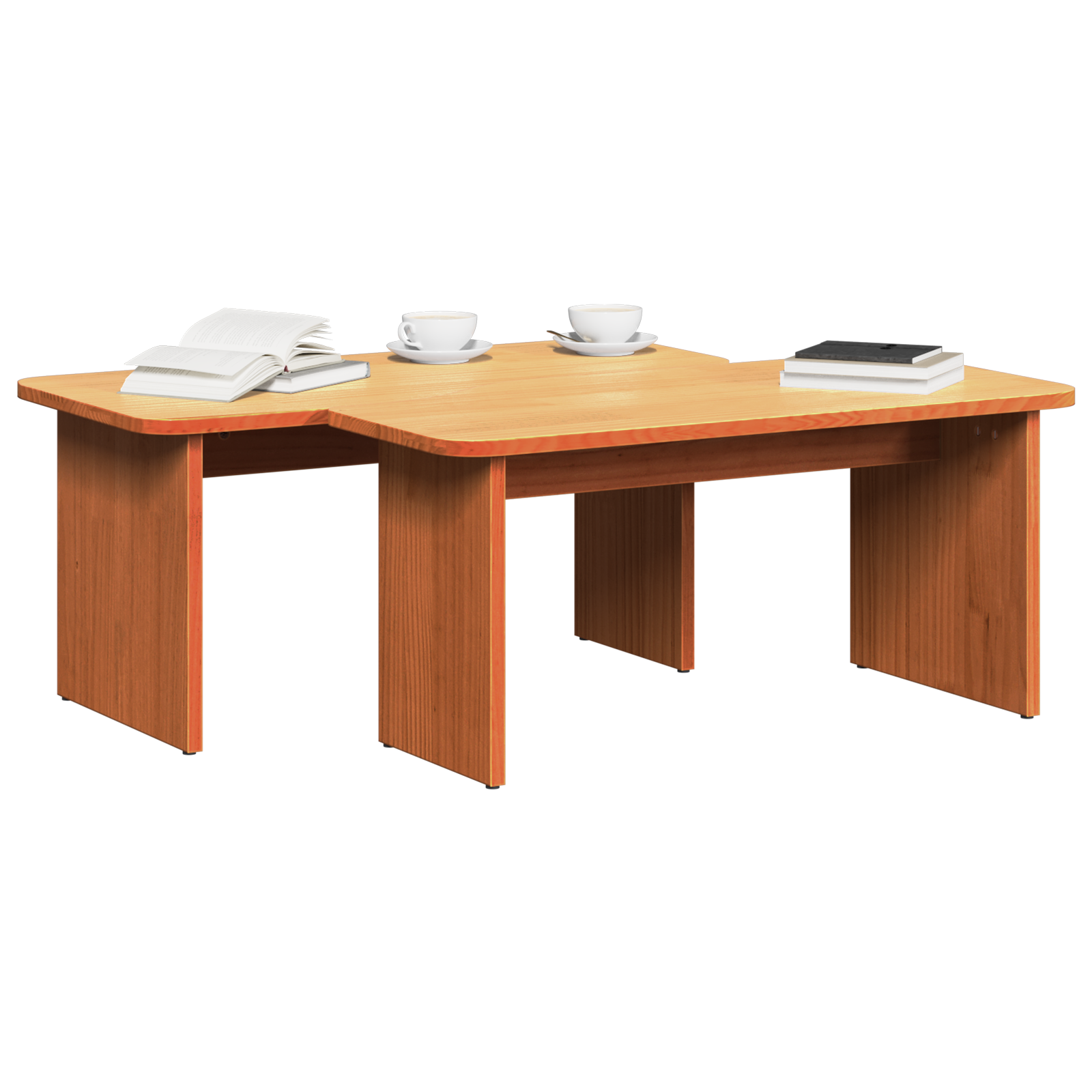 vidaXL Masă de cafea 2 pcs Maro ceruit 100 x 69 x 35.5 cm vidaXL Masă de cafea 2 pcs Maro ceruit 100 x 69 x 35.5 cm