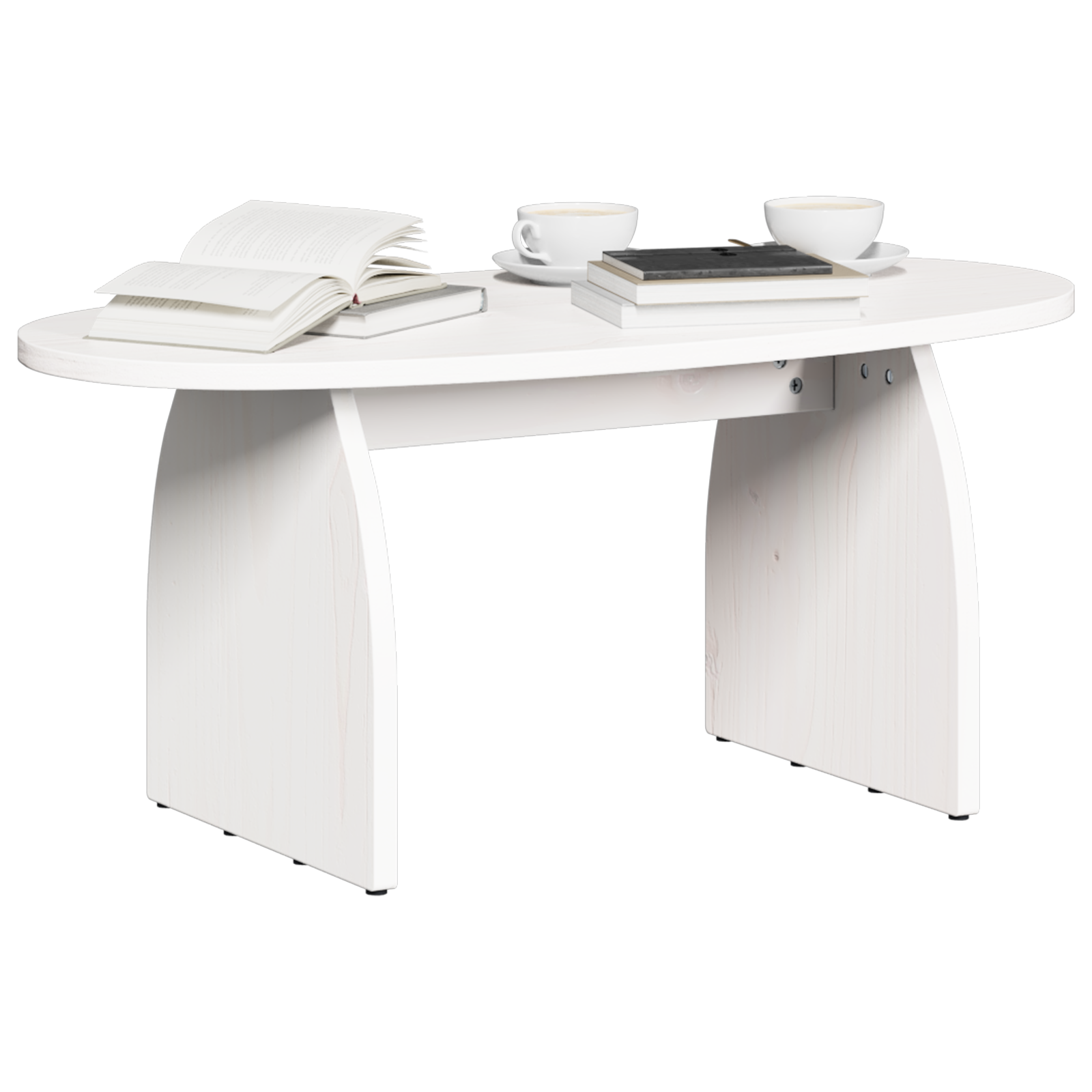 vidaXL Masă de cafea Alb 80 x 40 x 35 cm Lemn de brad solid