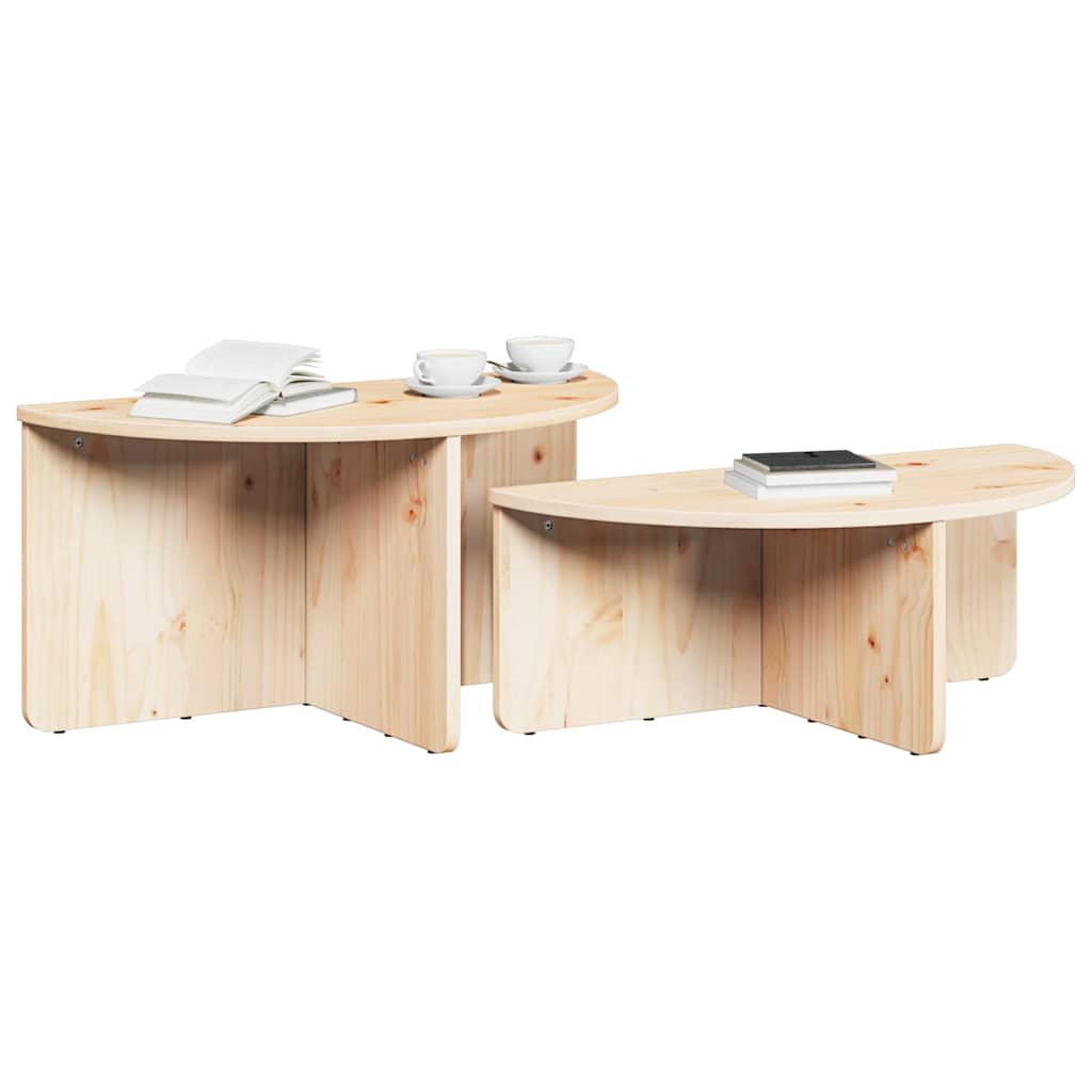 vidaXL Masă de cafea 2 pcs Natural 79 x 39.5 x 40 cm