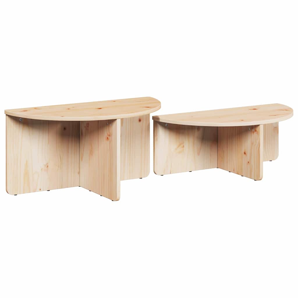 vidaXL Masă de cafea 2 pcs Natural 79 x 39.5 x 40 cm