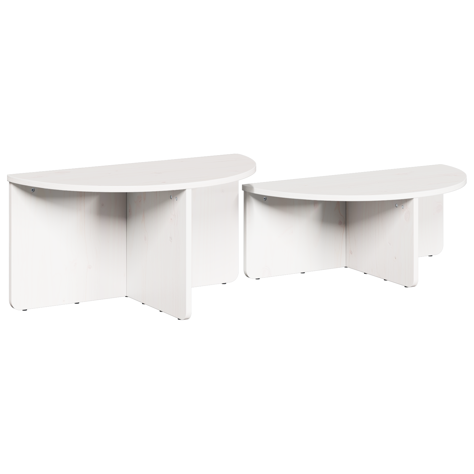 vidaXL Masă de cafea 2 pcs Alb 79 x 39.5 x 40 cm Lemn de brad solid vidaXL Masă de cafea 2 pcs Alb 79 x 39.5 x 40 cm Lemn de brad solid