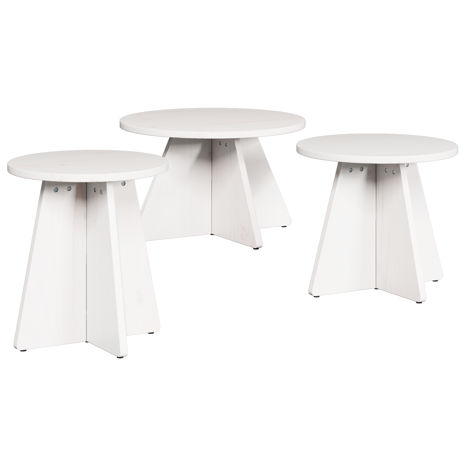 vidaXL Set de măsuțe de cafea 3 pcs Alb 49 x 49 x 30 cm