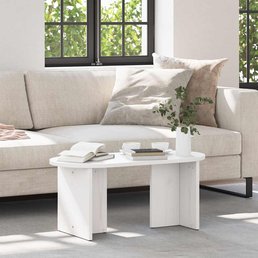 vidaXL Masă de cafea Alb 80 x 39.5 x 35 cm Lemn de brad solid vidaXL Masă de cafea Alb 80 x 39.5 x 35 cm Lemn de brad solid