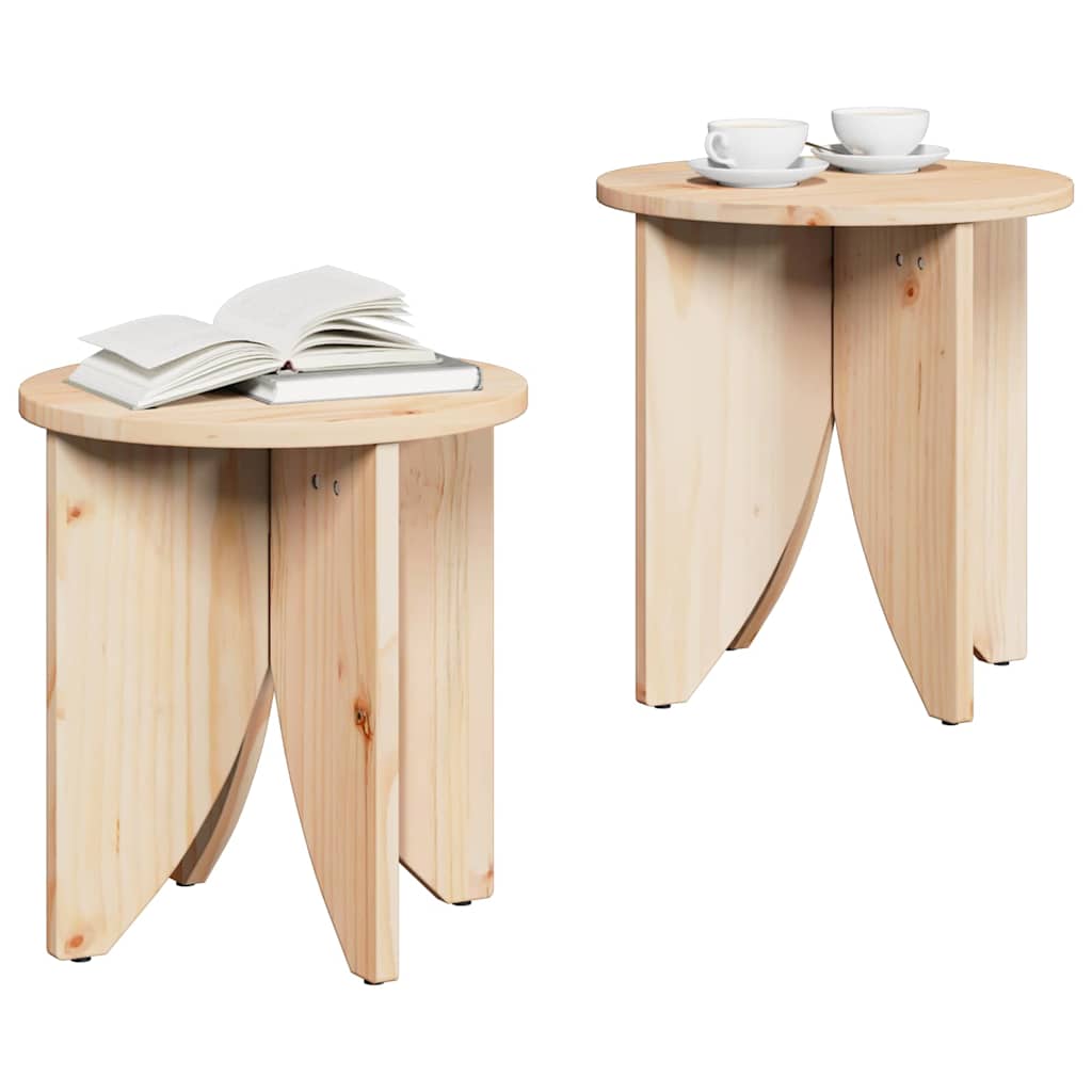 vidaXL Masă de cafea 2 pcs natural 41.5 x 41.5 x 44 cm vidaXL Masă de cafea 2 pcs natural 41.5 x 41.5 x 44 cm