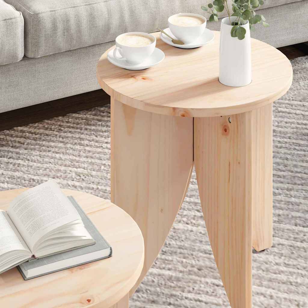 vidaXL Masă de cafea 2 pcs natural 41.5 x 41.5 x 44 cm vidaXL Masă de cafea 2 pcs natural 41.5 x 41.5 x 44 cm