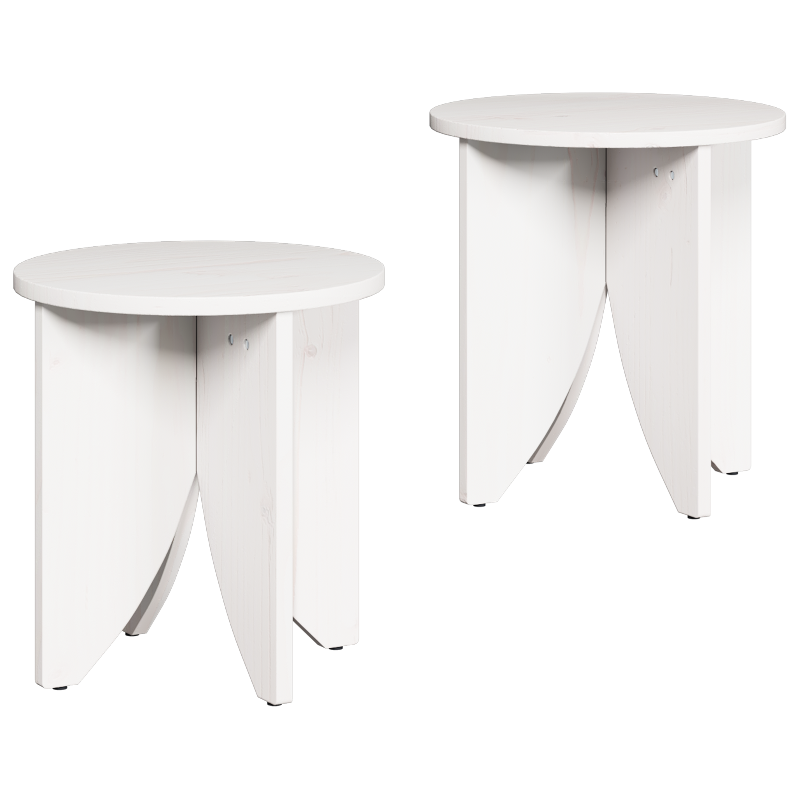 vidaXL Set de măsuțe de cafea 2 pcs Alb 41.5 x 41.5 x 44 cm
