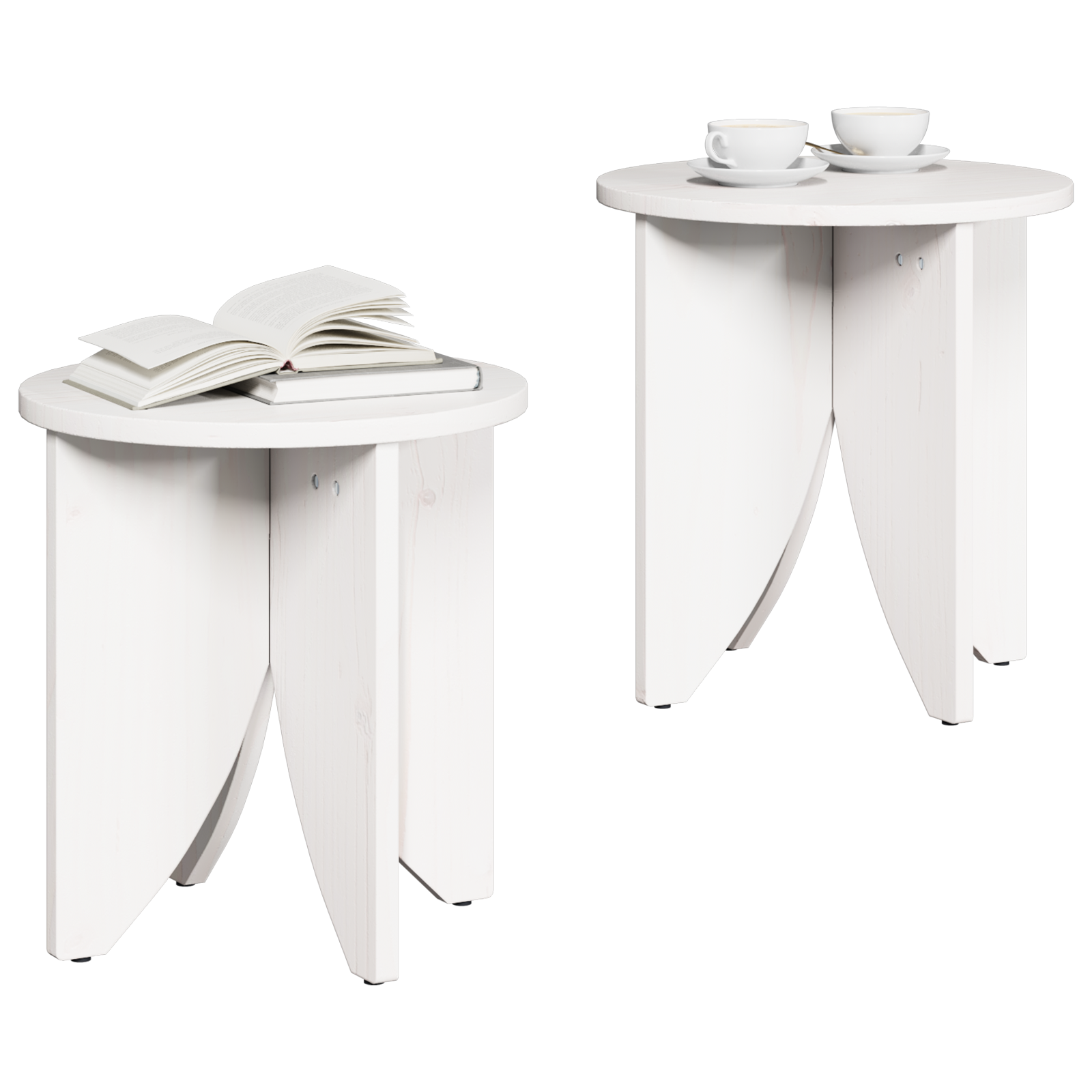 vidaXL Set de măsuțe de cafea 2 pcs Alb 41.5 x 41.5 x 44 cm