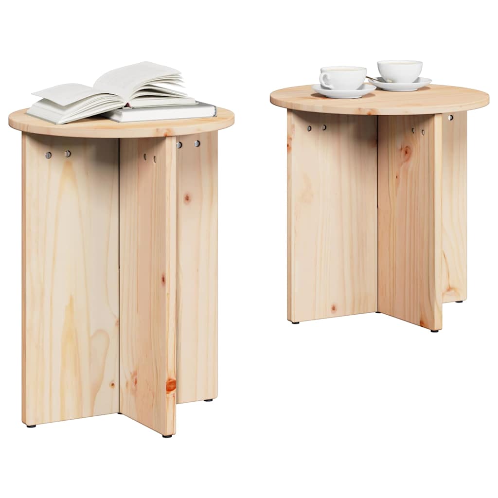 vidaXL Masă de cafea 2 pcs Natural 41.5 x 41.5 x 41 cm