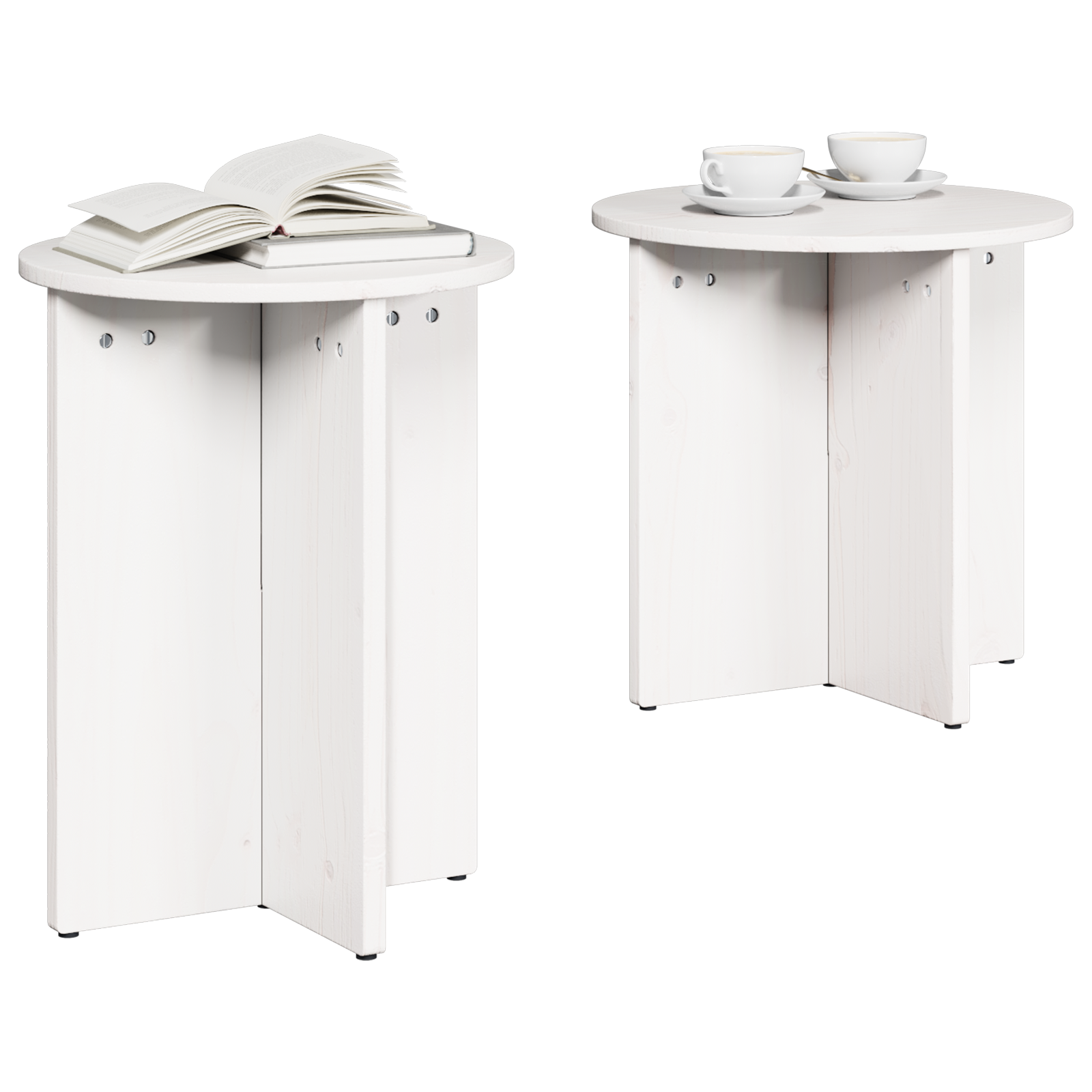 vidaXL Set de măsuțe de cafea 2 pcs Alb 41.5 x 41.5 x 41 cm