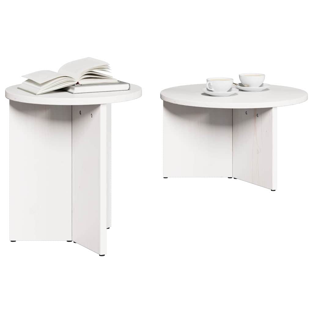 vidaXL Set de măsuțe de cafea 2 pcs Alb 49 x 49 x 28 cm