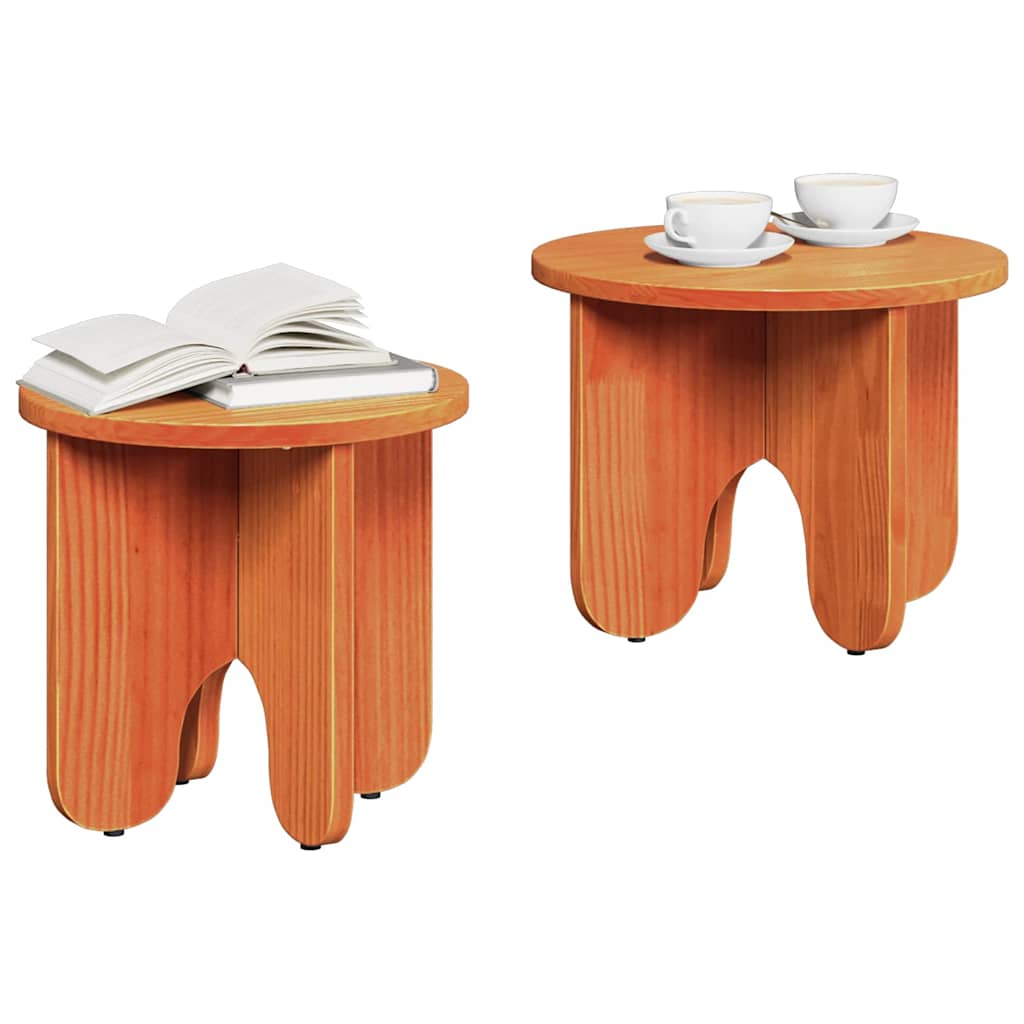 vidaXL Set de măsuțe de cafea 2 pcs Maro ceruit 39.5 x 39.5 x 30 cm