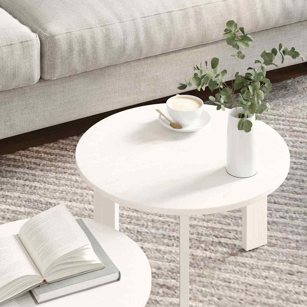 vidaXL Set de măsuțe de cafea 2 pcs Alb 47.5 x 47.5 x 27 cm