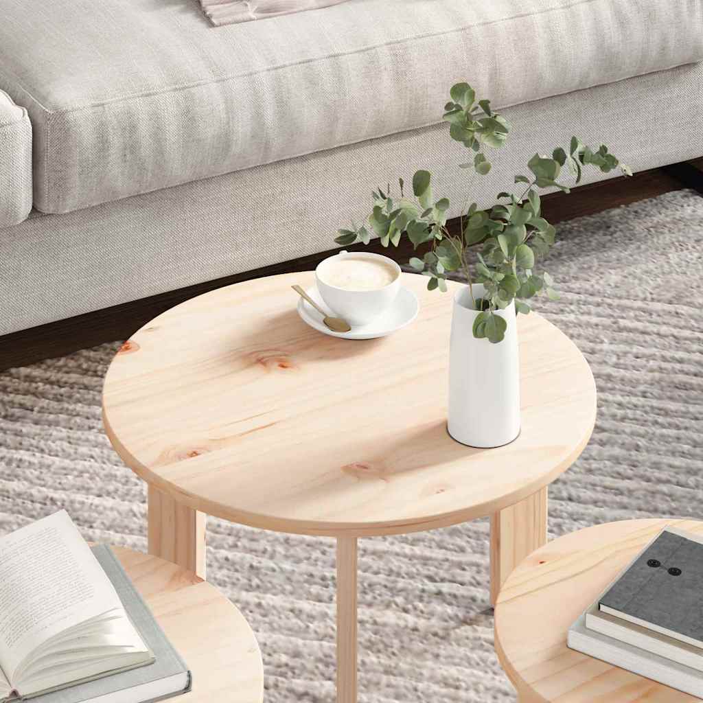 vidaXL Masă de cafea 3 pcs Natural 47.5 x 47.5 x 27 cm vidaXL Masă de cafea 3 pcs Natural 47.5 x 47.5 x 27 cm