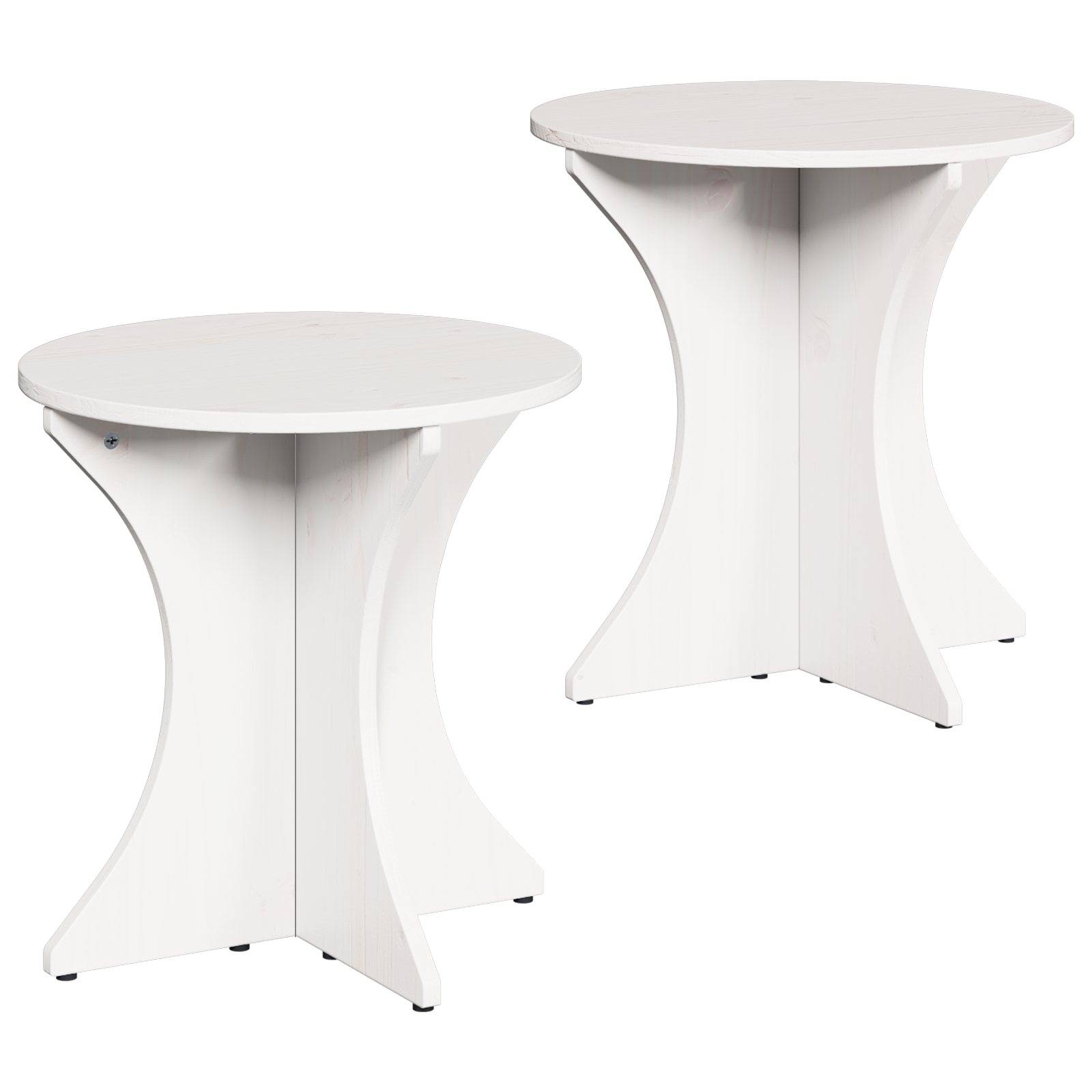 vidaXL Set de măsuțe de cafea 2 pcs Alb 46 x 46 x 47 cm