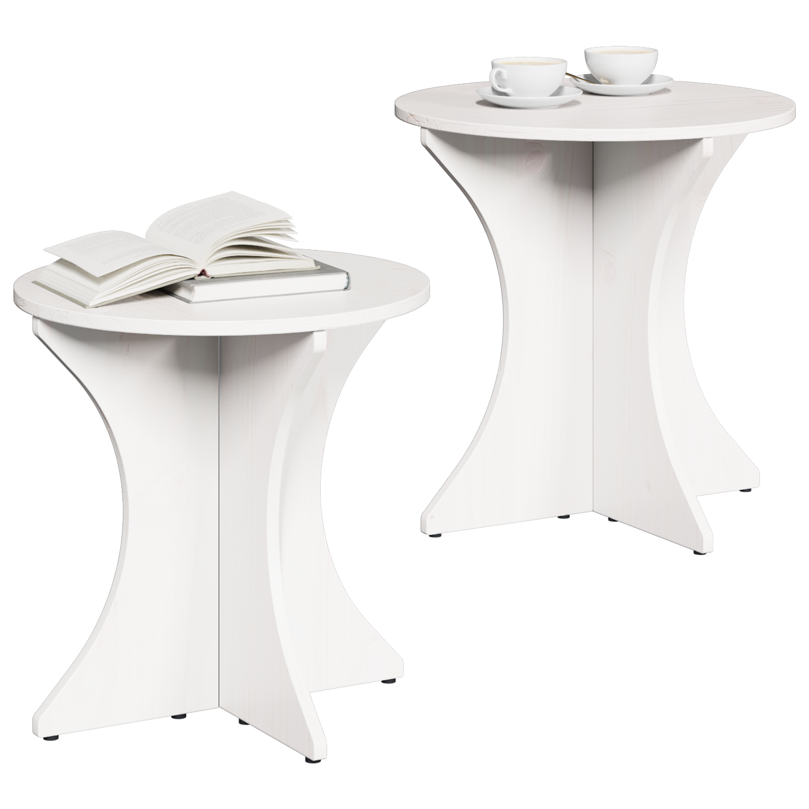vidaXL Set de măsuțe de cafea 2 pcs Alb 46 x 46 x 47 cm