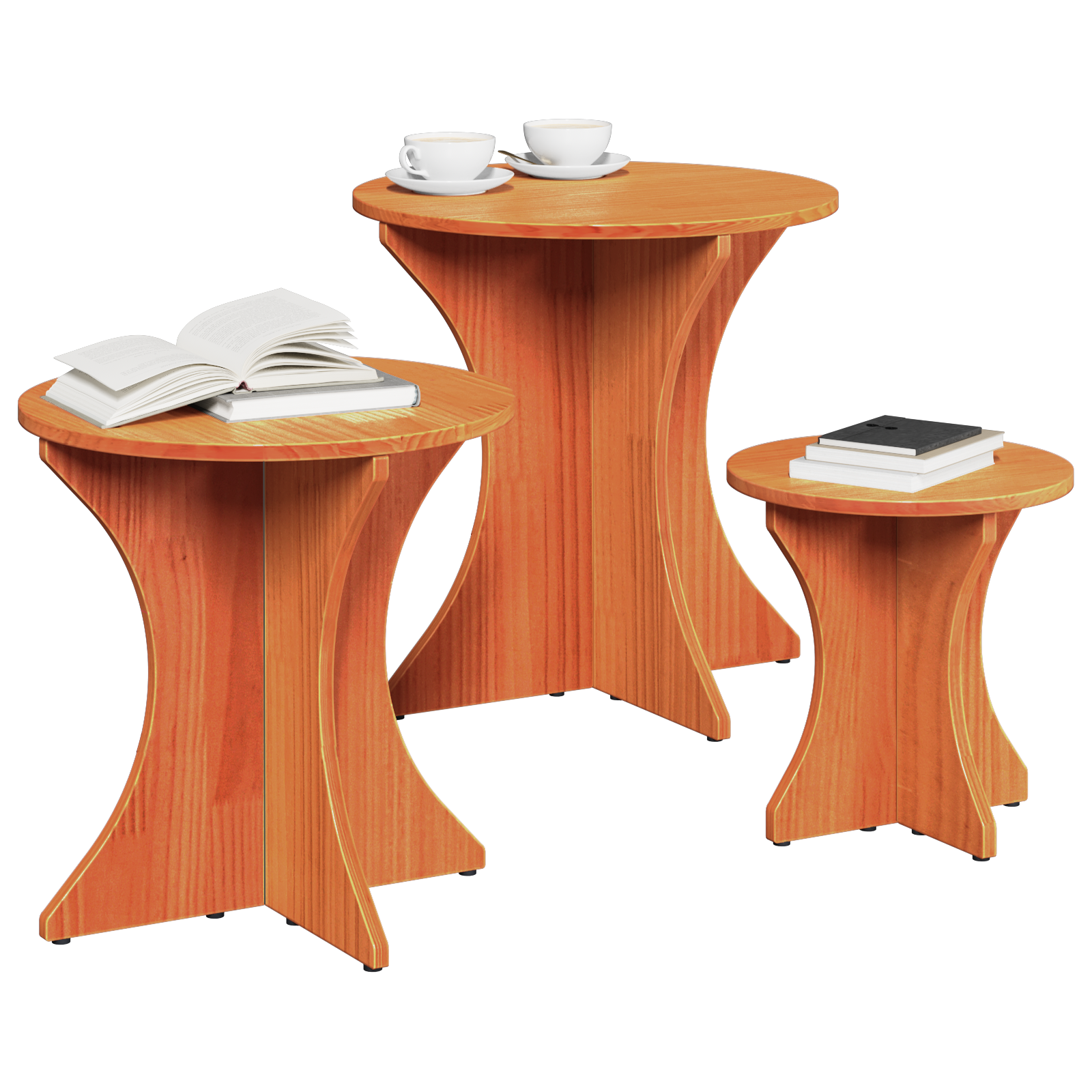 vidaXL Set de măsuțe de cafea 3 pcs Maro ceruit 46 x 46 x 47 cm