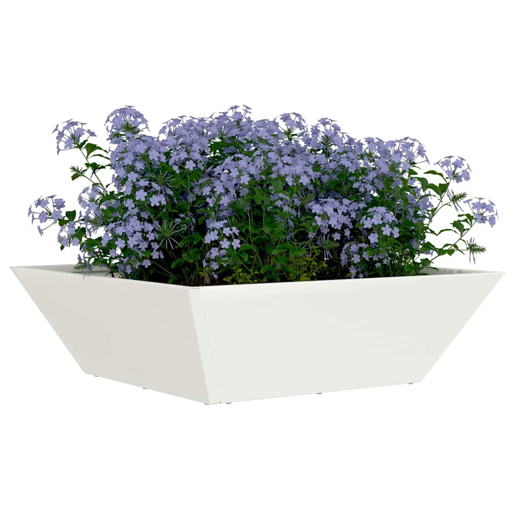 vidaXL Ghiveci de Grădină 5 pcs Alb 50 x 50 x 15 cm Oțel