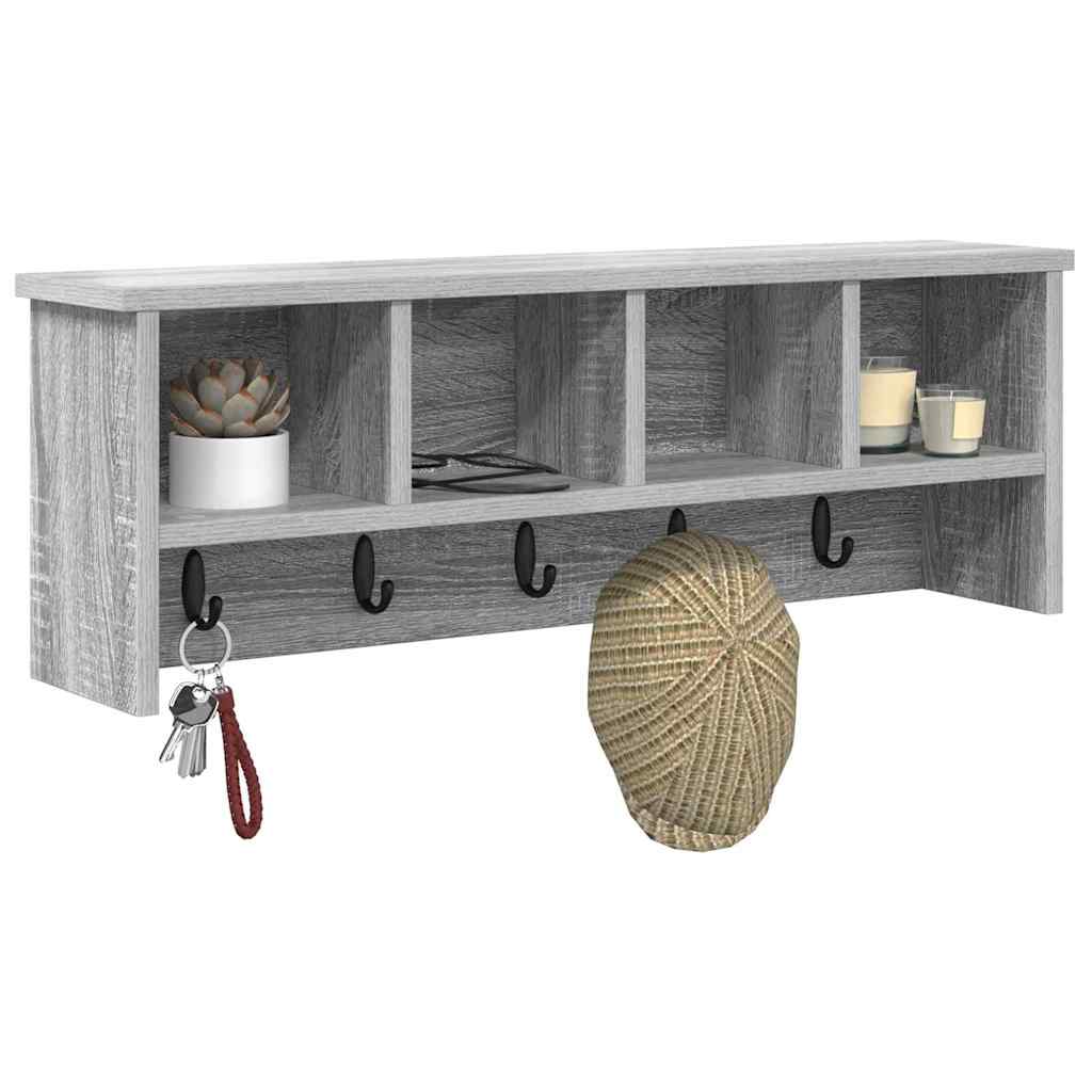 vidaXL Răcător de paltoane montat pe perete sonoma gri 75 x 16 x 26 cm vidaXL Răcător de paltoane montat pe perete sonoma gri 75 x 16 x 26 cm