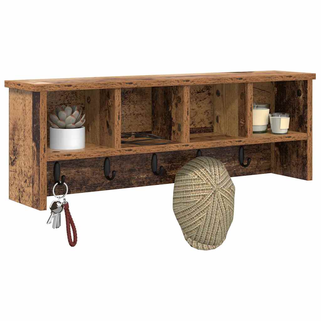 vidaXL Răcător de paltoane montat pe perete Lemn vechi 75 x 16 x 26 cm vidaXL Răcător de paltoane montat pe perete Lemn vechi 75 x 16 x 26 cm