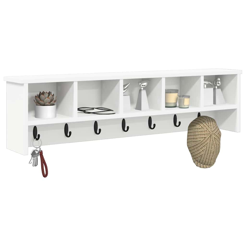 vidaXL Răcător de paltoane montat pe perete Alb 100 x 16 x 26 cm