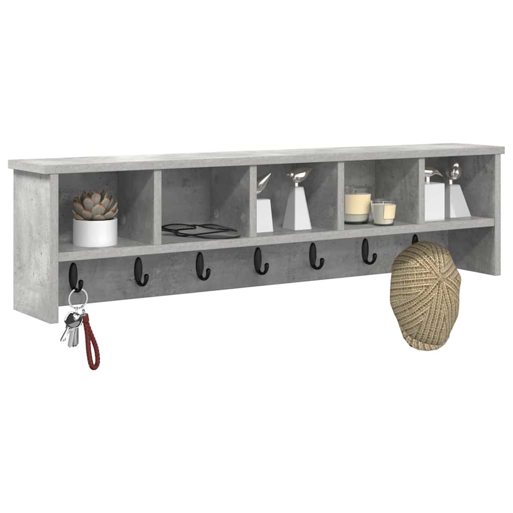 vidaXL Răcător de paltoane montat pe perete Gri beton 100 x 16 x 26 cm vidaXL Răcător de paltoane montat pe perete Gri beton 100 x 16 x 26 cm