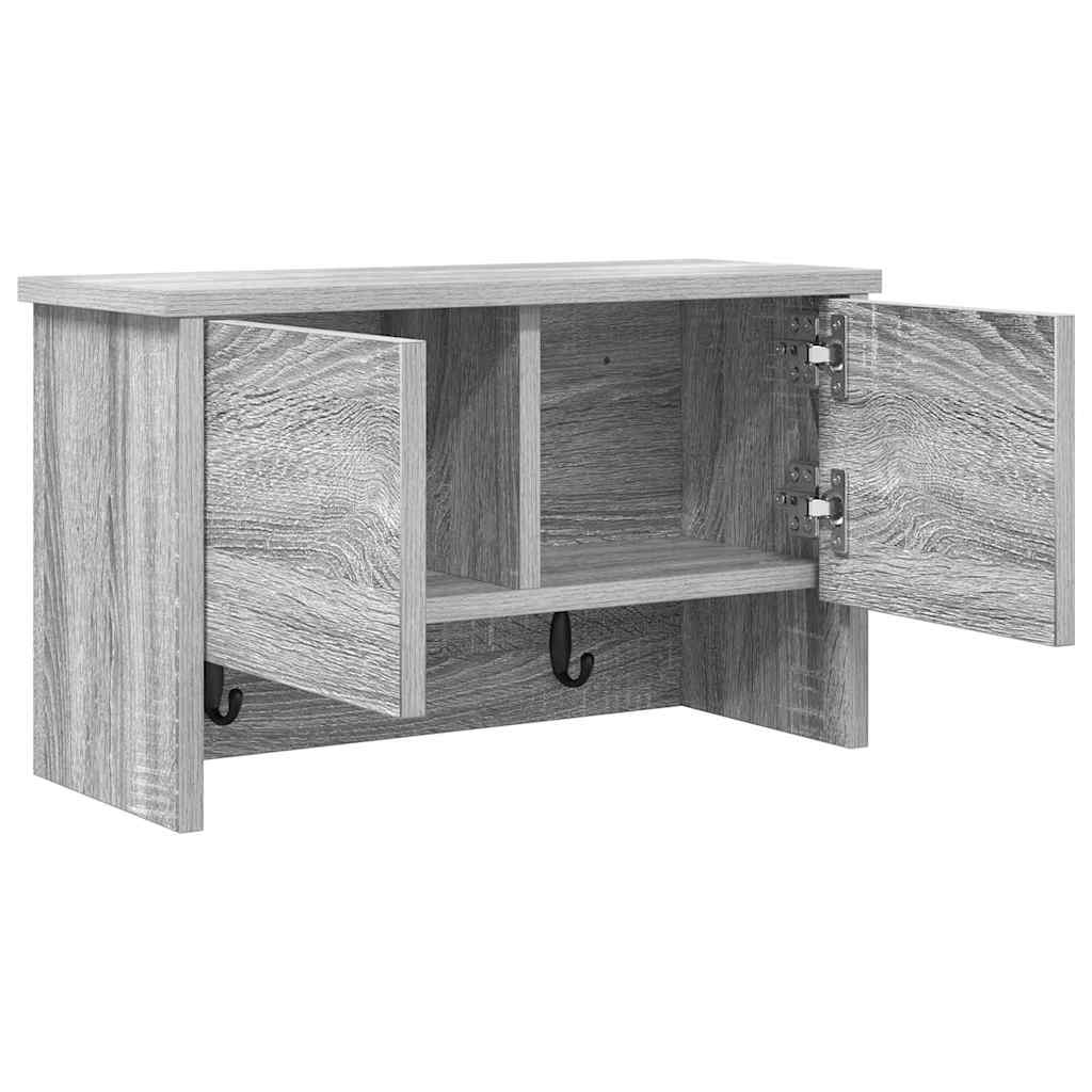 vidaXL Răcător de paltoane montat pe perete sonoma gri 50 x 20 x 30 cm vidaXL Răcător de paltoane montat pe perete sonoma gri 50 x 20 x 30 cm