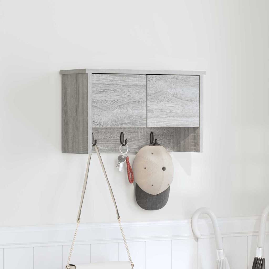 vidaXL Răcător de paltoane montat pe perete sonoma gri 50 x 20 x 30 cm vidaXL Răcător de paltoane montat pe perete sonoma gri 50 x 20 x 30 cm