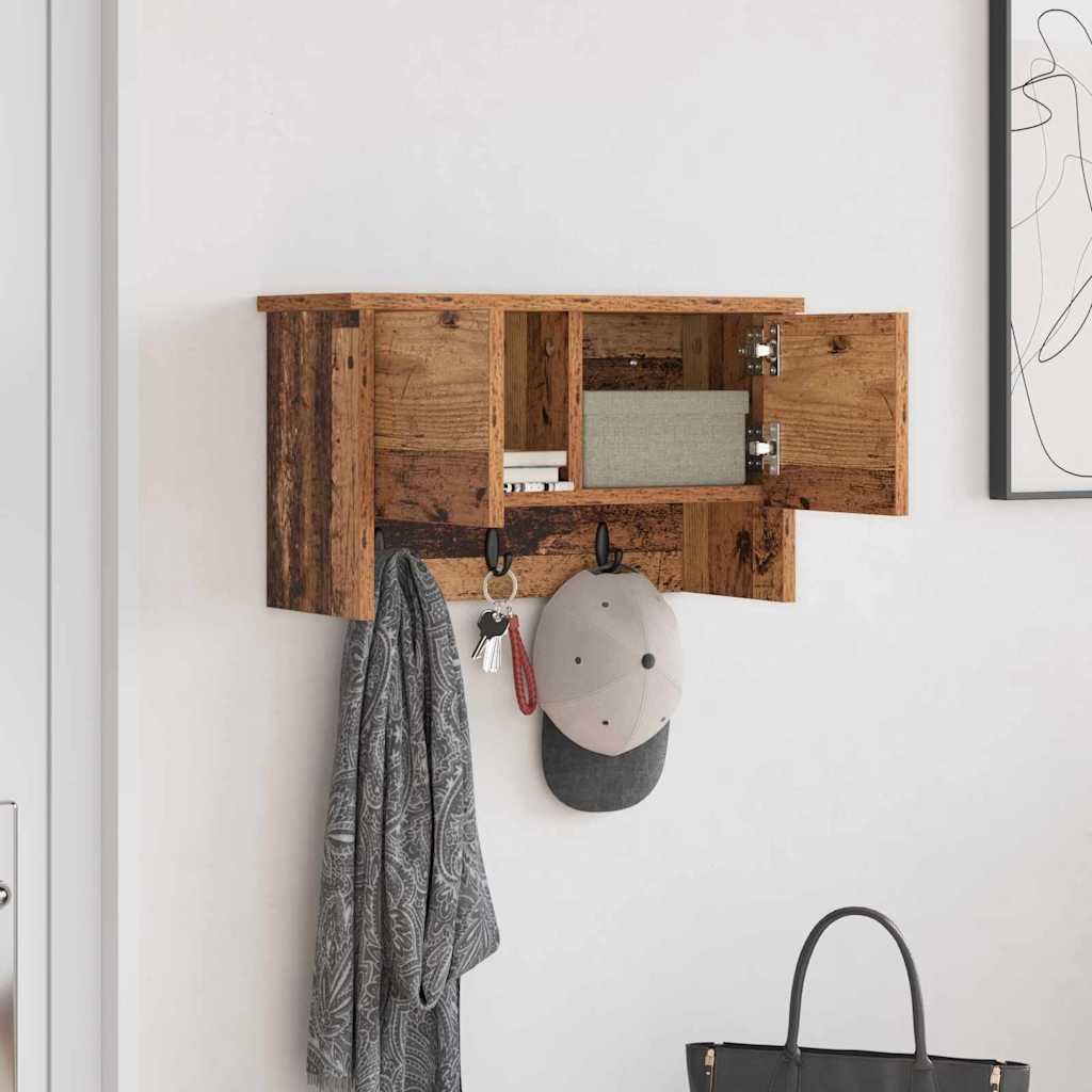 vidaXL Răcător de paltoane montat pe perete Lemn vechi 50 x 20 x 30 cm vidaXL Răcător de paltoane montat pe perete Lemn vechi 50 x 20 x 30 cm