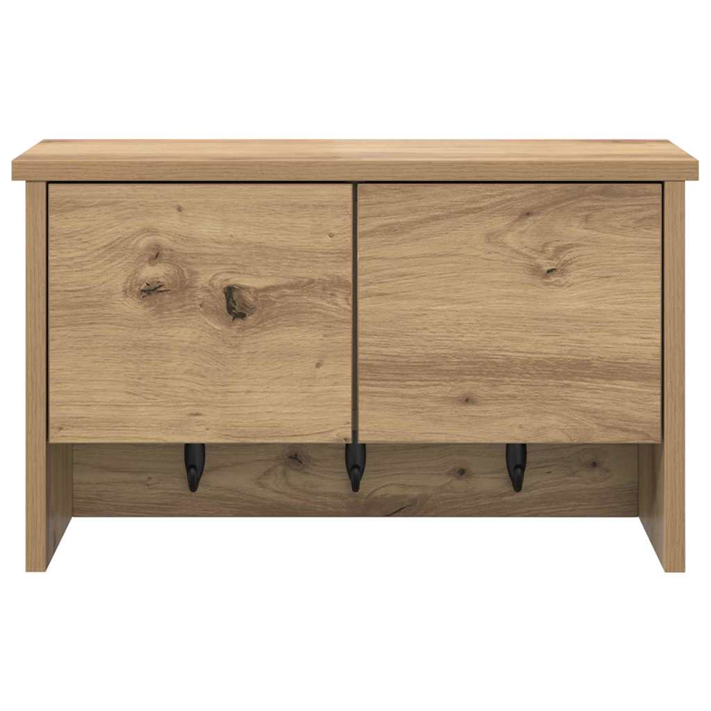 vidaXL Răcător de paltoane montat pe perete cu raft stejar artizanal