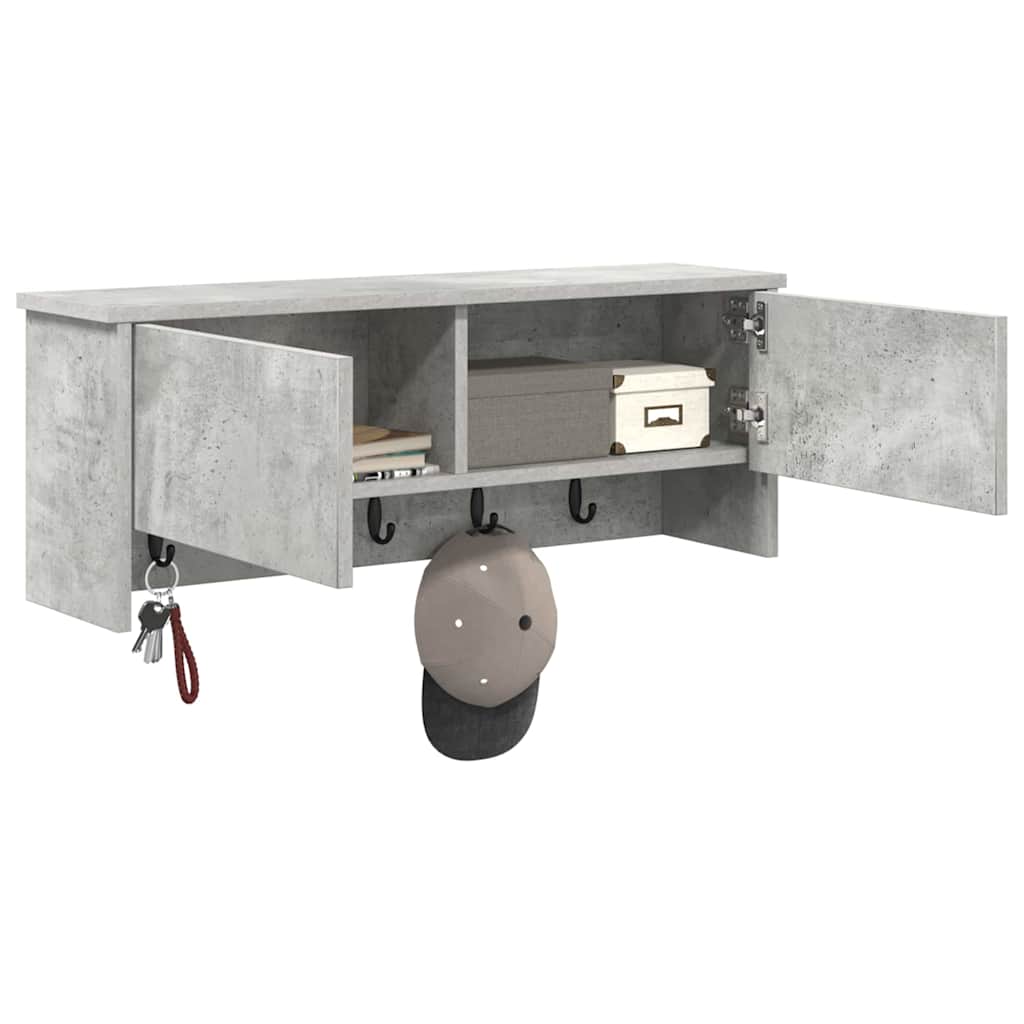 vidaXL Răcător de paltoane montat pe perete Gri beton 80 x 20 x 30 cm vidaXL Răcător de paltoane montat pe perete Gri beton 80 x 20 x 30 cm