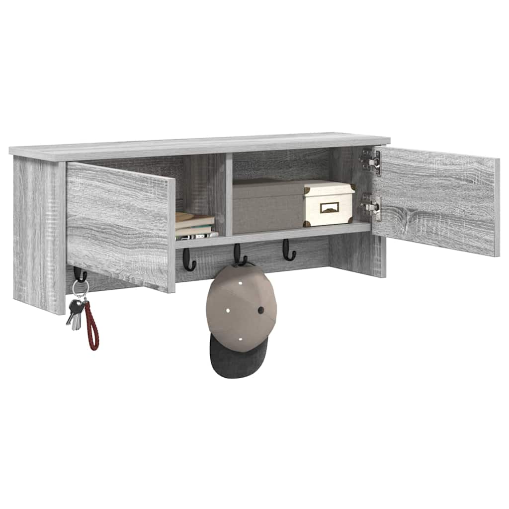 vidaXL Răcător de paltoane montat pe perete sonoma gri 80 x 20 x 30 cm