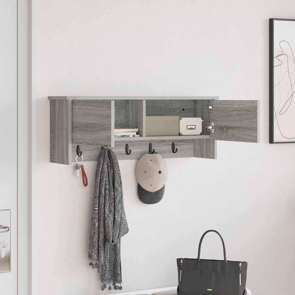 vidaXL Răcător de paltoane montat pe perete sonoma gri 80 x 20 x 30 cm