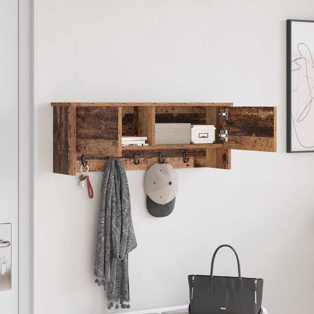 vidaXL Răcător de paltoane montat pe perete Lemn vechi 80 x 20 x 30 cm vidaXL Răcător de paltoane montat pe perete Lemn vechi 80 x 20 x 30 cm