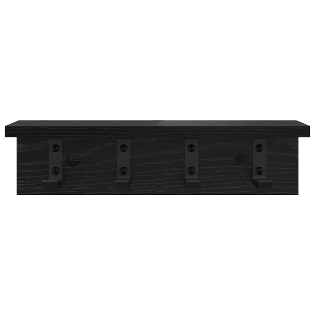 vidaXL Răcător de paltoane montat pe perete cu raft Stejar negru vidaXL Răcător de paltoane montat pe perete cu raft Stejar negru