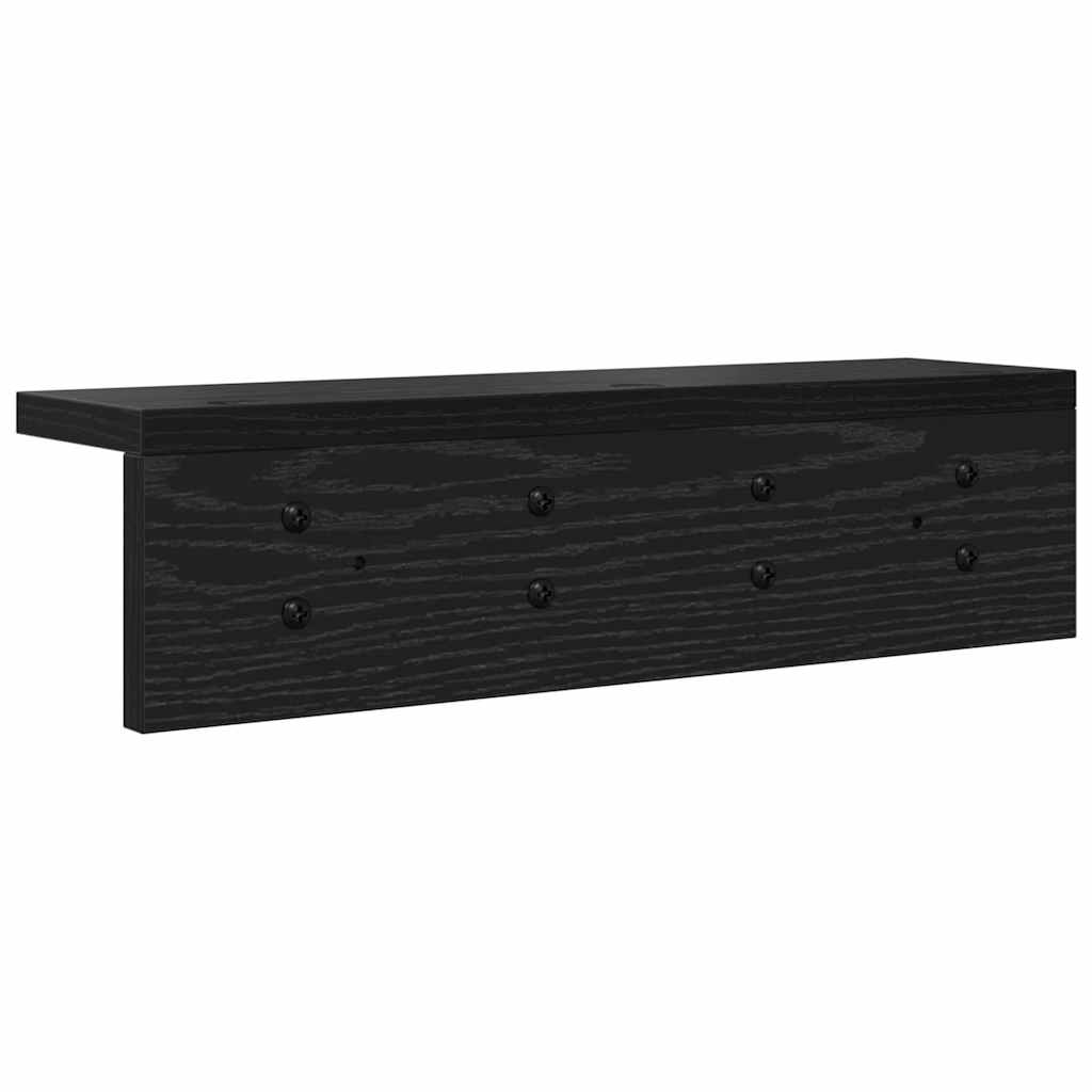 vidaXL Răcător de paltoane montat pe perete cu raft Stejar negru vidaXL Răcător de paltoane montat pe perete cu raft Stejar negru
