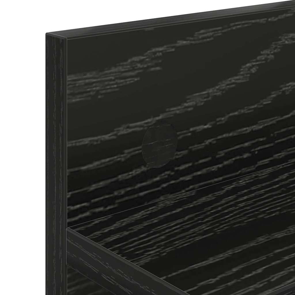 vidaXL Răcător de paltoane montat pe perete cu raft Stejar negru vidaXL Răcător de paltoane montat pe perete cu raft Stejar negru