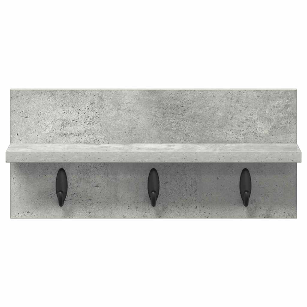 vidaXL Răcător de paltoane montat pe perete cu raft Gri beton