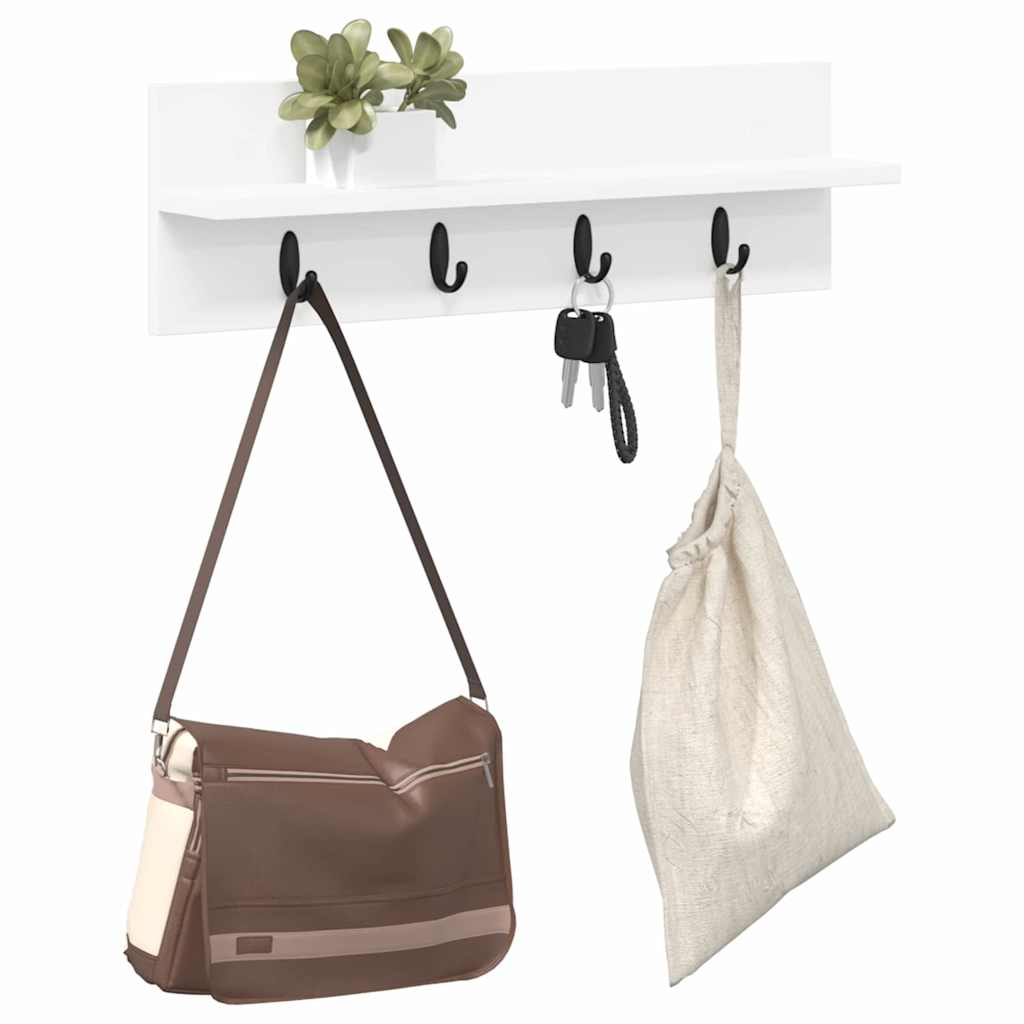 vidaXL Răcător de paltoane montat pe perete Alb 60 x 10.5 x 18 cm