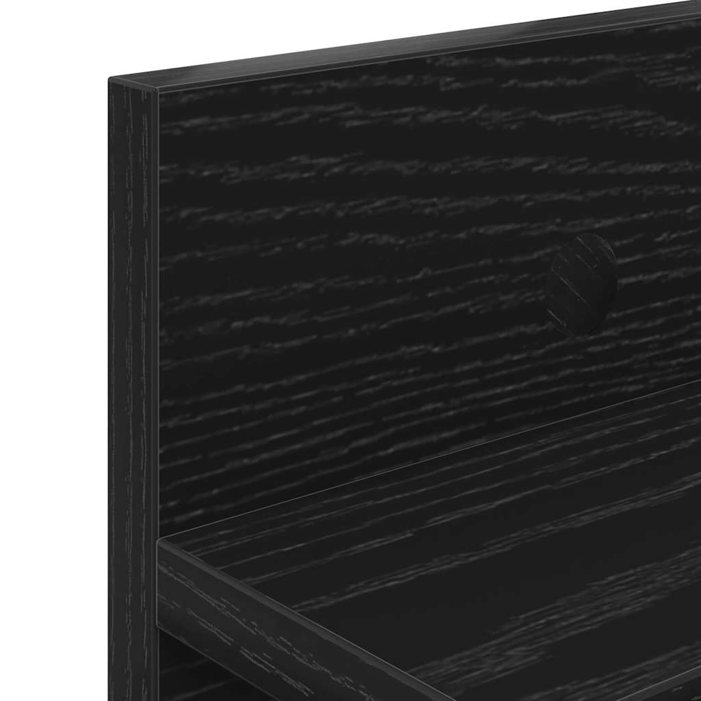 vidaXL Răcător de paltoane montat pe perete cu raft Stejar negru vidaXL Răcător de paltoane montat pe perete cu raft Stejar negru