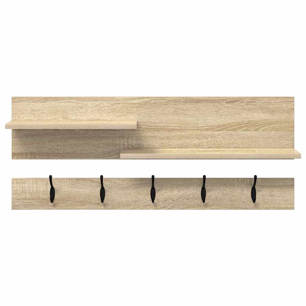 vidaXL Răcător de paltoane montat pe perete cu raft Stejar sonoma vidaXL Răcător de paltoane montat pe perete cu raft Stejar sonoma
