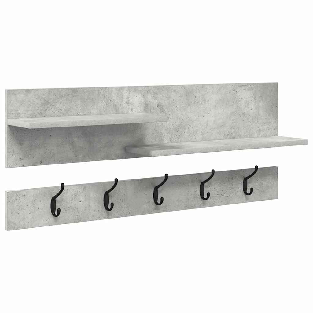 vidaXL Răcător de paltoane montat pe perete Gri beton 90 x 15 x 36 cm vidaXL Răcător de paltoane montat pe perete Gri beton 90 x 15 x 36 cm