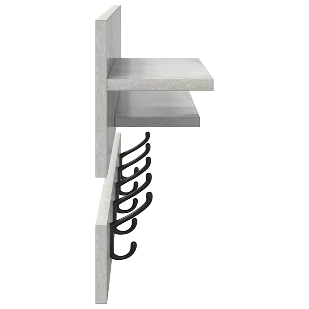 vidaXL Răcător de paltoane montat pe perete Gri beton 90 x 15 x 36 cm vidaXL Răcător de paltoane montat pe perete Gri beton 90 x 15 x 36 cm