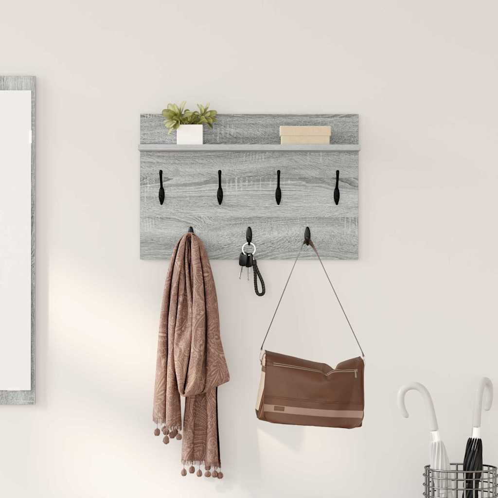 vidaXL Răcător de paltoane montat pe perete sonoma gri 60 x 40 x 12 cm vidaXL Răcător de paltoane montat pe perete sonoma gri 60 x 40 x 12 cm