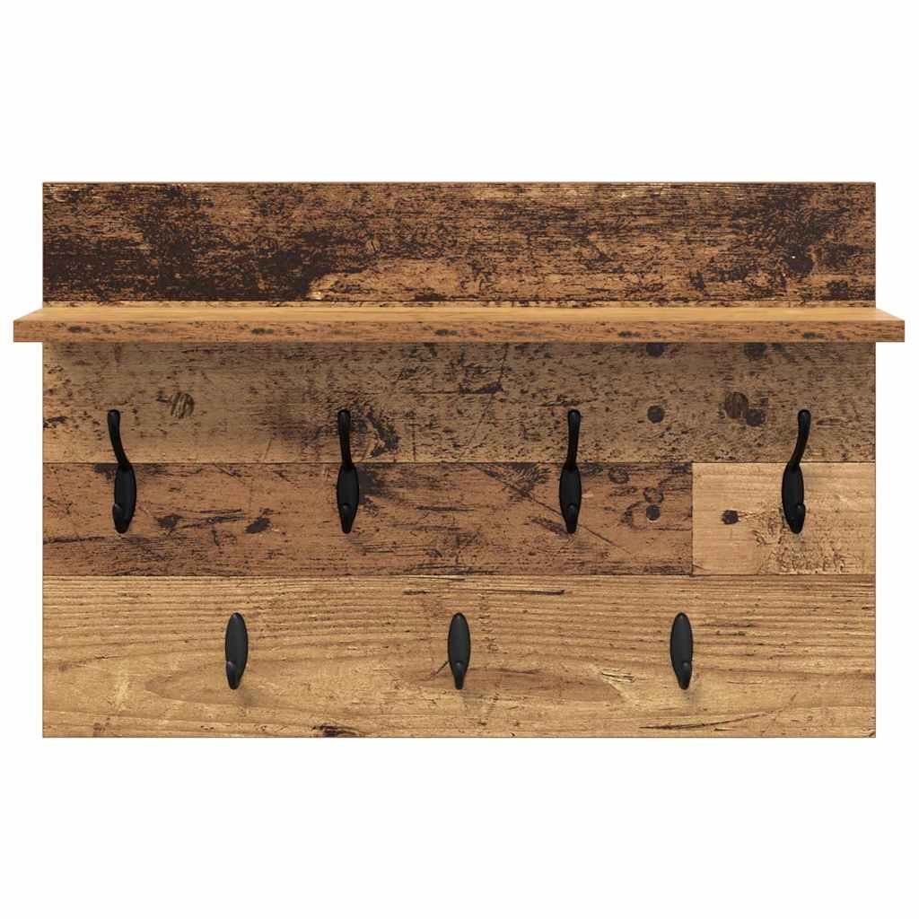 vidaXL Răcător de paltoane montat pe perete Lemn vechi 60 x 40 x 12 cm vidaXL Răcător de paltoane montat pe perete Lemn vechi 60 x 40 x 12 cm