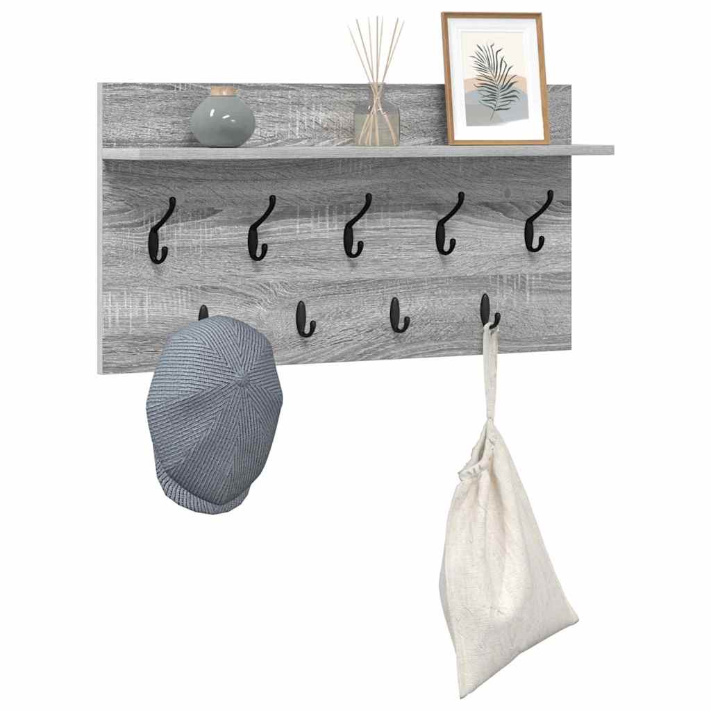 vidaXL Răcător de paltoane montat pe perete sonoma gri 80 x 40 x 12 cm vidaXL Răcător de paltoane montat pe perete sonoma gri 80 x 40 x 12 cm